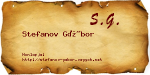 Stefanov Gábor névjegykártya